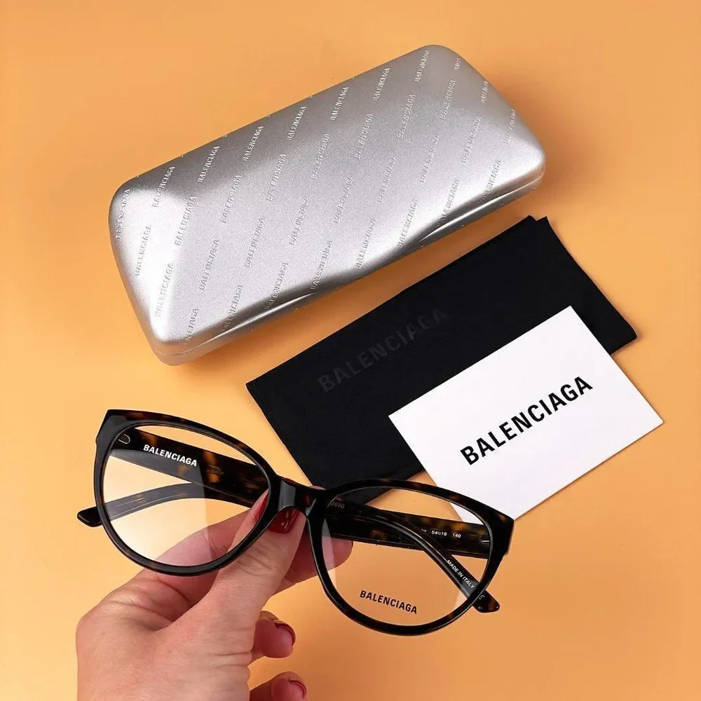 Balenciaga Everyday BB0064O 002 Eyeglasses Havana Gold Cat Eye Women